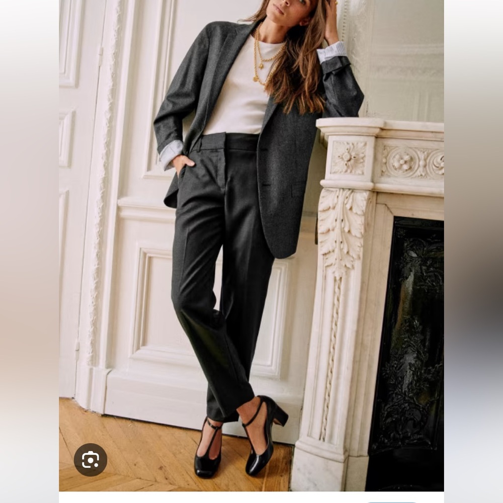Sezane Gustavo Trousers in Mottled Charcoal Gray